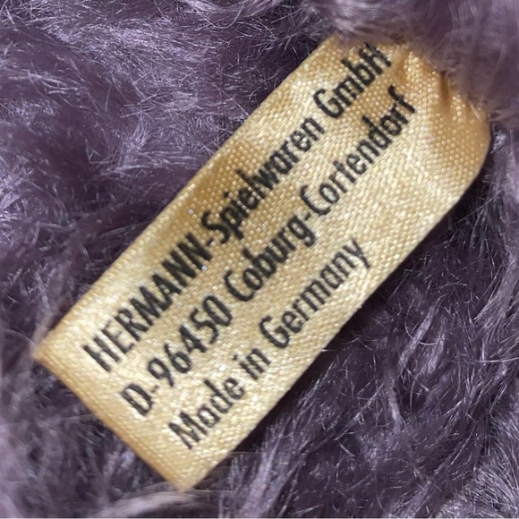 Hermann Queen Mum 168/500 Purple Mohair Bear. Limited Edition. 100th Birthday. - Picture 2 of 11